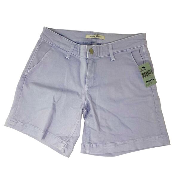 Mavi Light Purple Flat Front Mid Rise Shorts Stretch Women’s Size 27 NWT - Picture 1 of 11